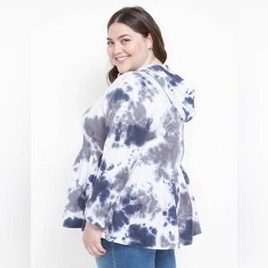 Lane Bryant Women's Hooded Babydoll Waffle Knit Top 18/20